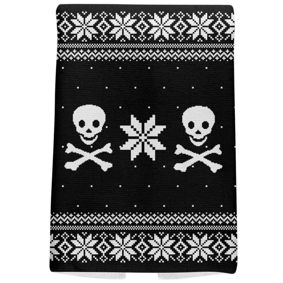 Skull & Crossbones Ugly Christmas Sweater All Over Hand Towel