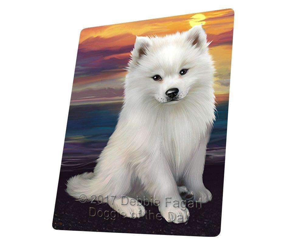 American Eskimos Dog Art Portrait Print Woven Throw Sherpa Plush Fleece Blanket D380