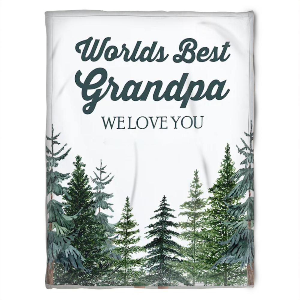 To My Grandpa Worlds Best Grandpa We Love You Fleece Blanket Gift For Grandparents Gift From Granddaughter Gift For Grandson Home Decor Bedding Couch Sofa Soft And Comfy Cozy