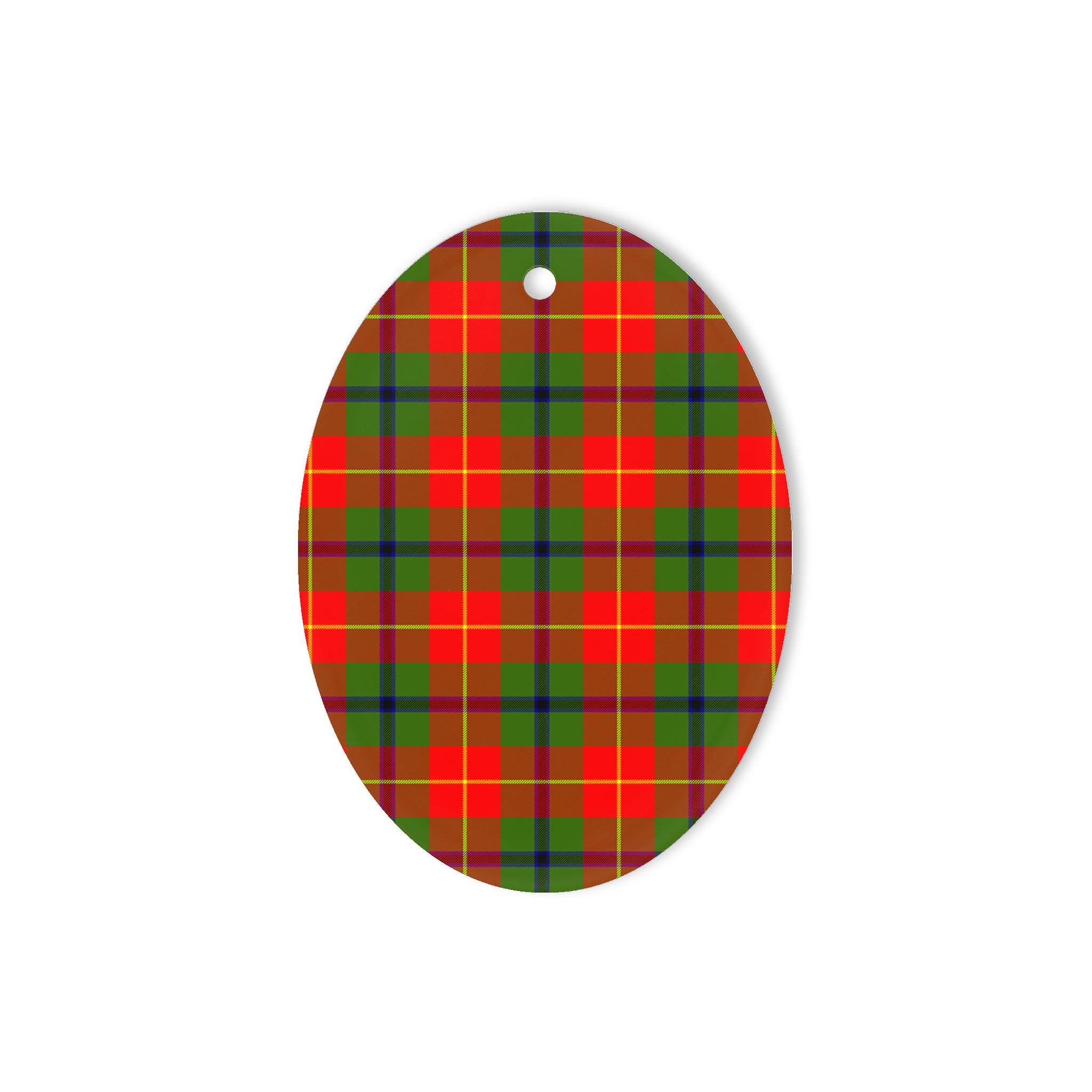 Turnbull Tartan Oval Ornaments, Christmas Tree Ornament, Plaid Christmas Ornaments, Ceramic Oval Christmas Tree Decoration