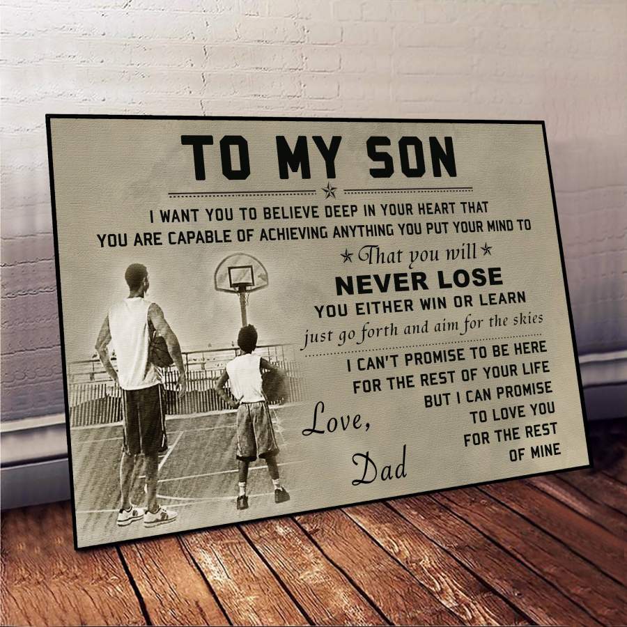 To my son that you will never lose you either win or learn poster