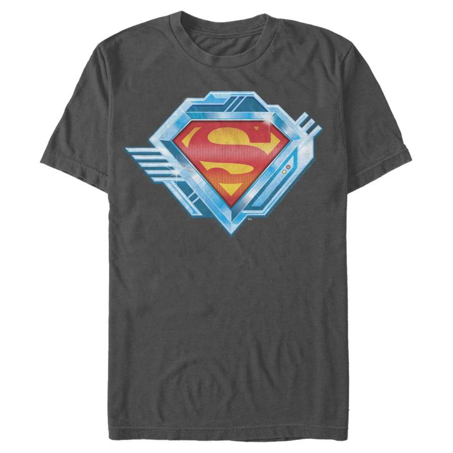 Superman Men’s Logo Chrome Machine  T Shirt