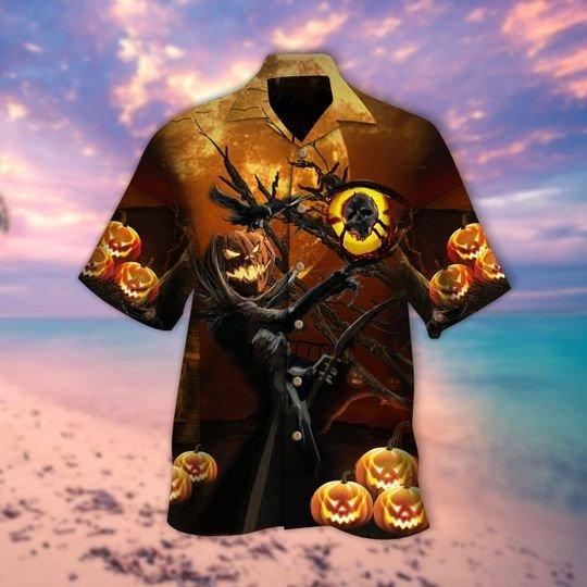 Pumpkin God Of Death Halloween Hawaii Shirt For Men Women Adult Ha26194