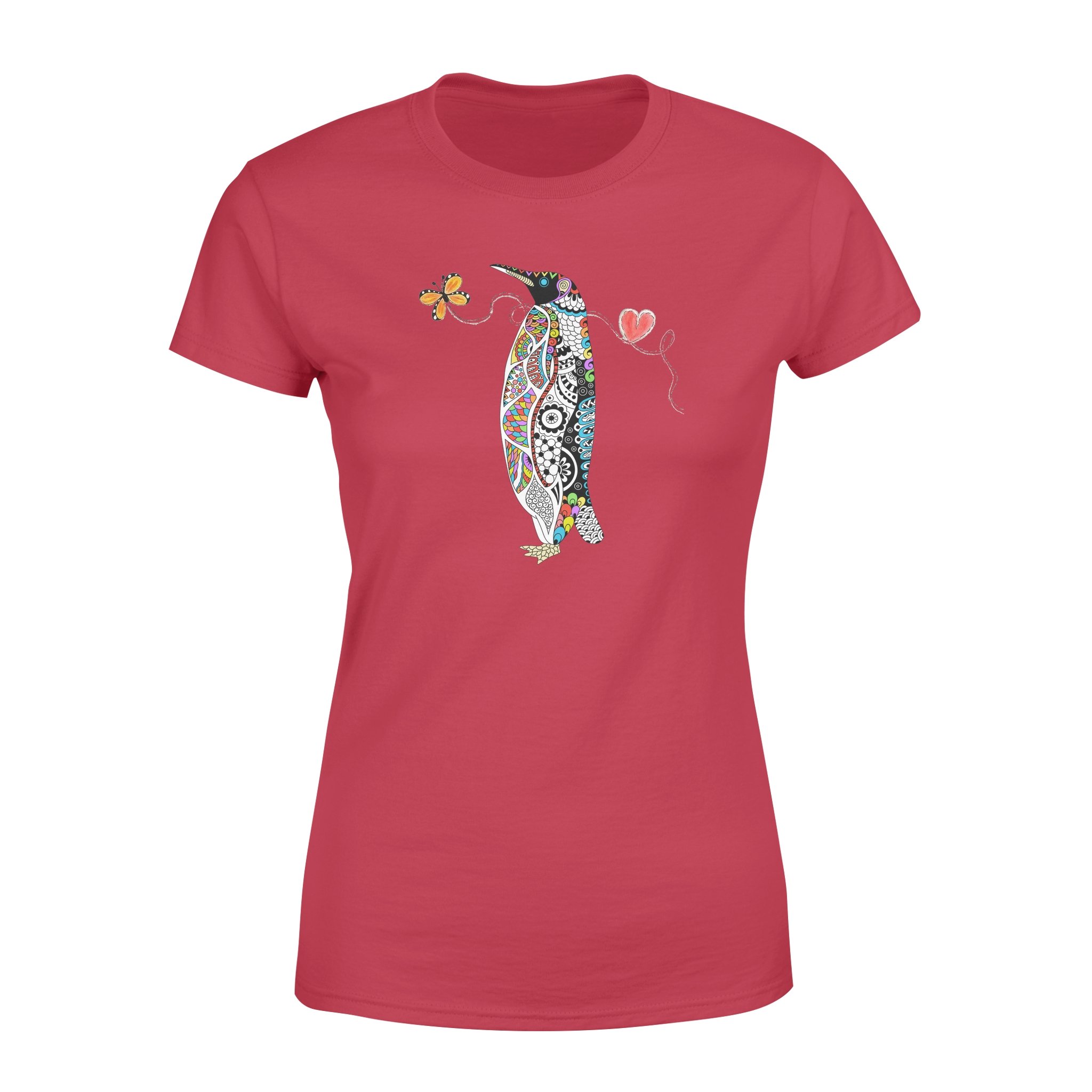 Sunshine89 – Zentangle rainbow penguin – Premium Women’s T-shirt