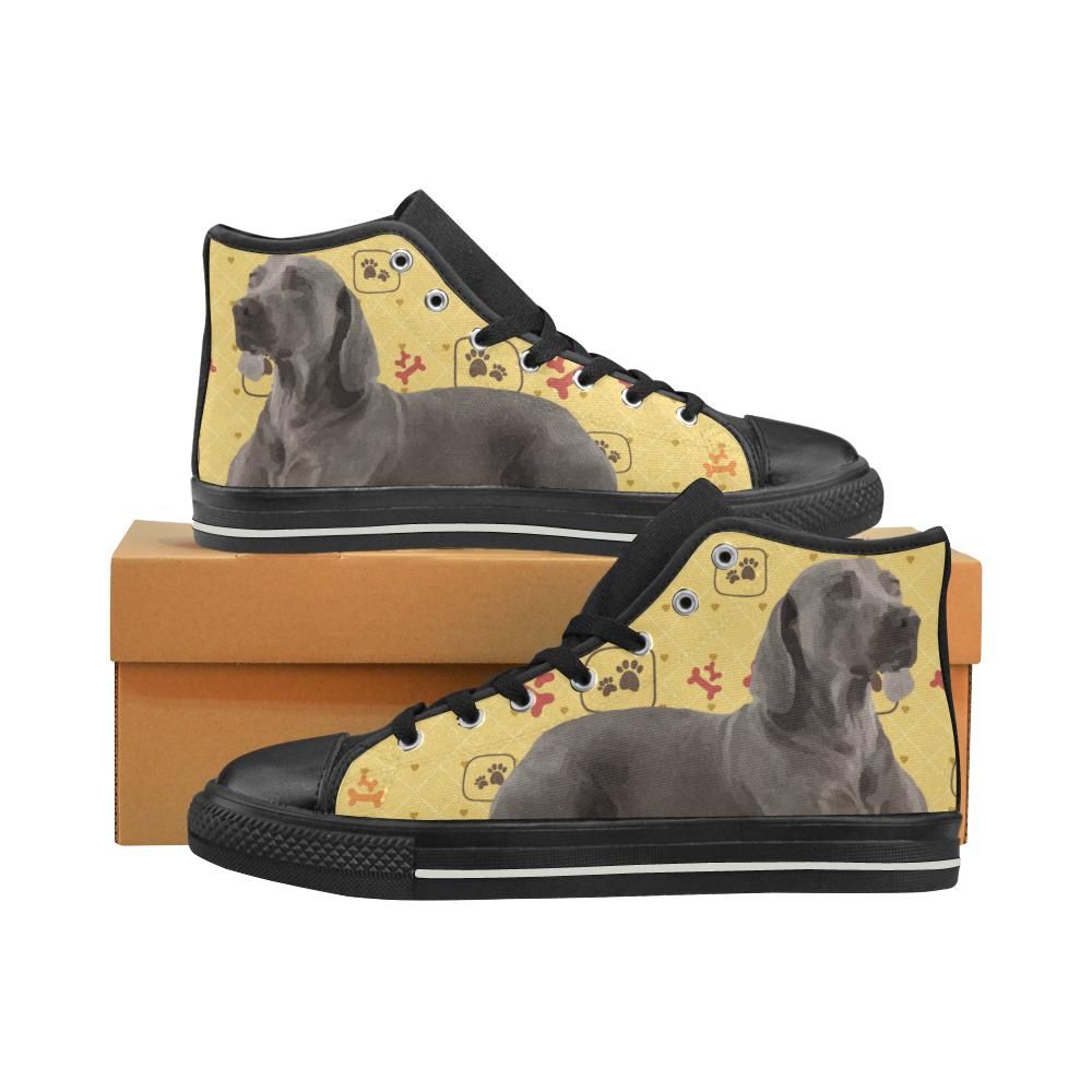 Weimaraner Black Women’s Classic High Top Canvas Shoes