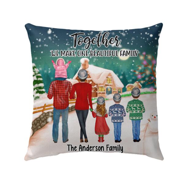 Personalized Pillow, Christmas Family Standing, Christmas Gift For Family