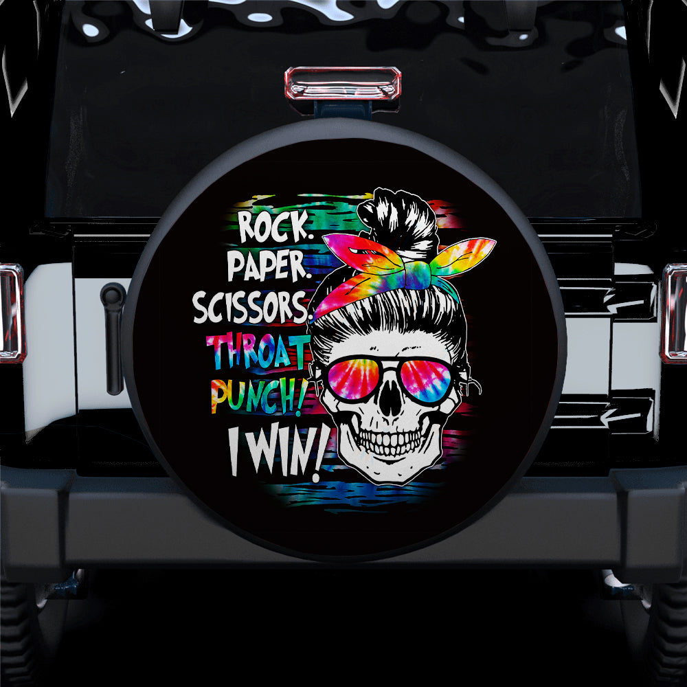 Rock Paper Scissor Jeep Car Spare Tire Cover Gift For Campers