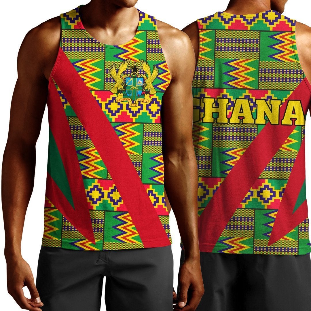 African Tank Top – Ghana Kente Men’S Tank Top – Fast Style