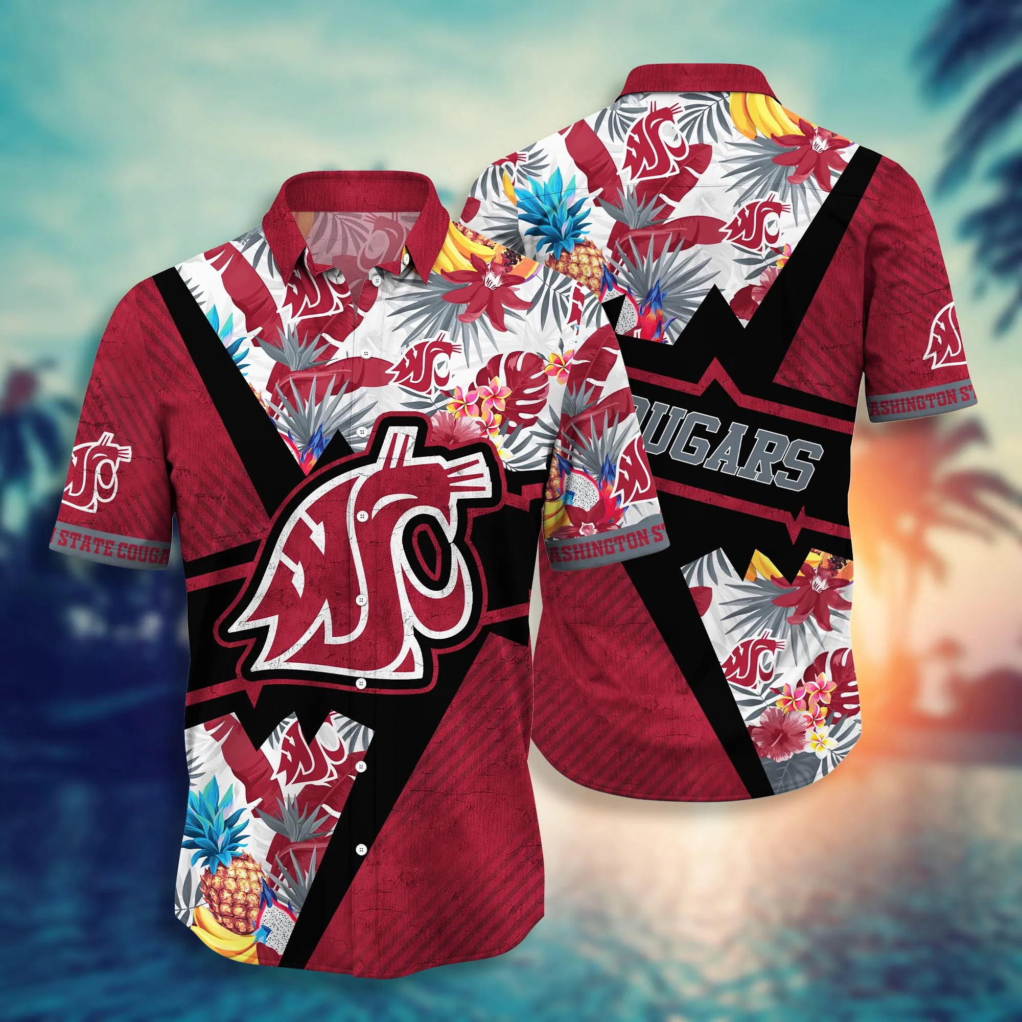 Washington State Cougars NCCA Hawaiian Shirt Heat Aloha Shirt