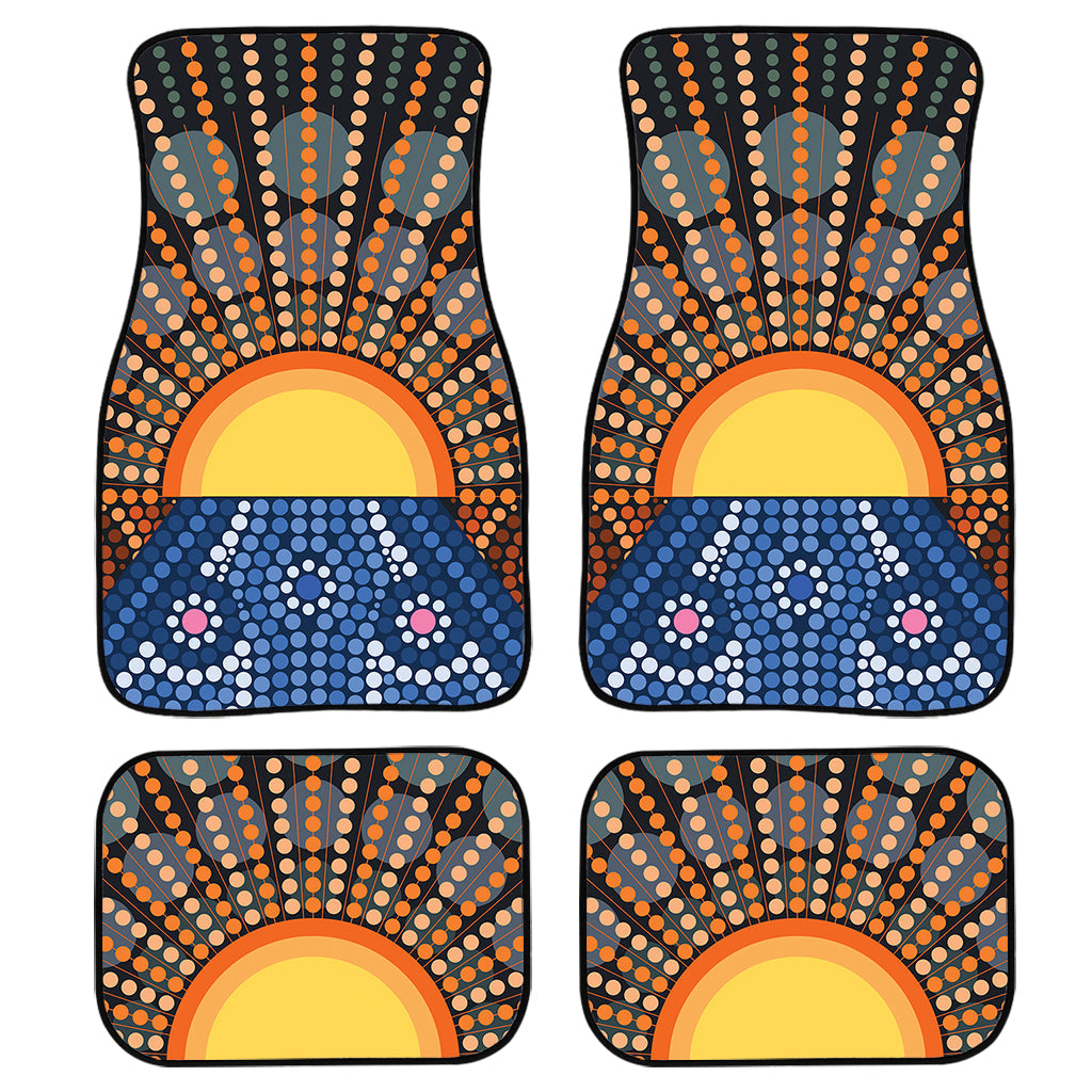 Aboriginal Indigenous Sunset Art Print Front And Back Car Floor Mats, Front Car Mat