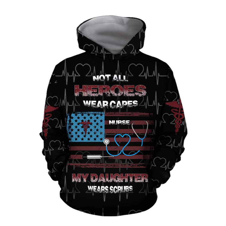 All Over Printed My Daughter Is A Nurse Hoodie DA140920201-MEI