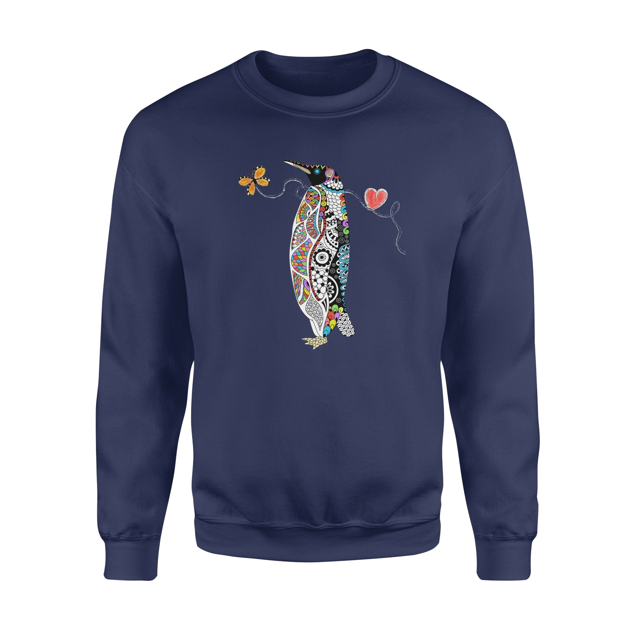 Sunshine89 – Zentangle rainbow penguin – Premium Crew Neck Sweatshirt