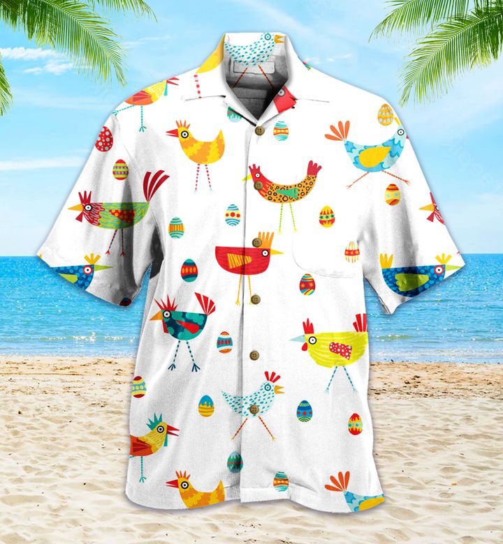 Pattern Chickens Colorful Hawaiian Shirt 3D