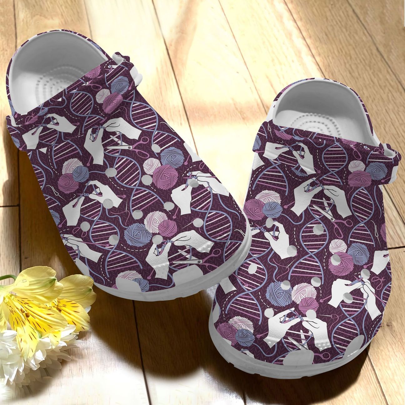 Knitting Personalize Clog, Custom Name, Text, Fashion Style For Women, Men, Kid, Print 3D In My Dna