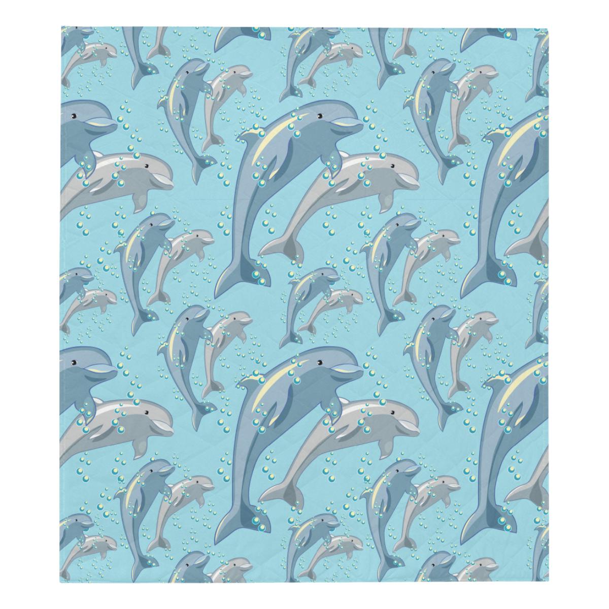 Dolphin Print Pattern Premium Quilt