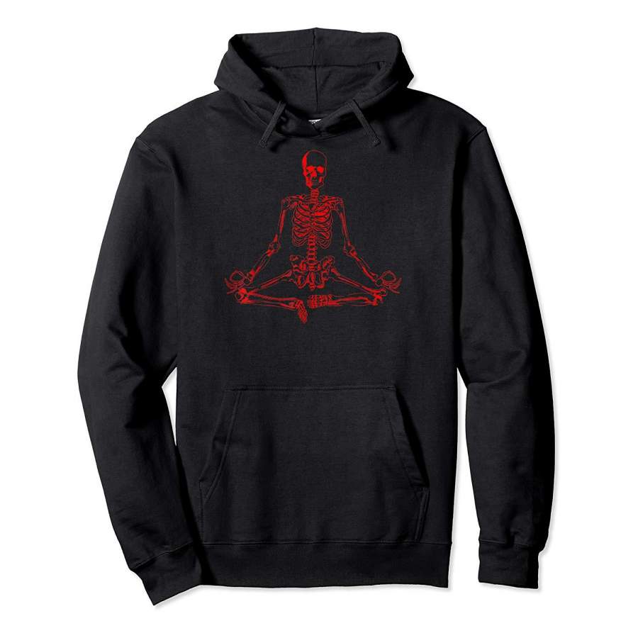 Halloween Meditating Skeleton Shirt | Funny Freaky Yoga Gift Hoodie Premium Tee