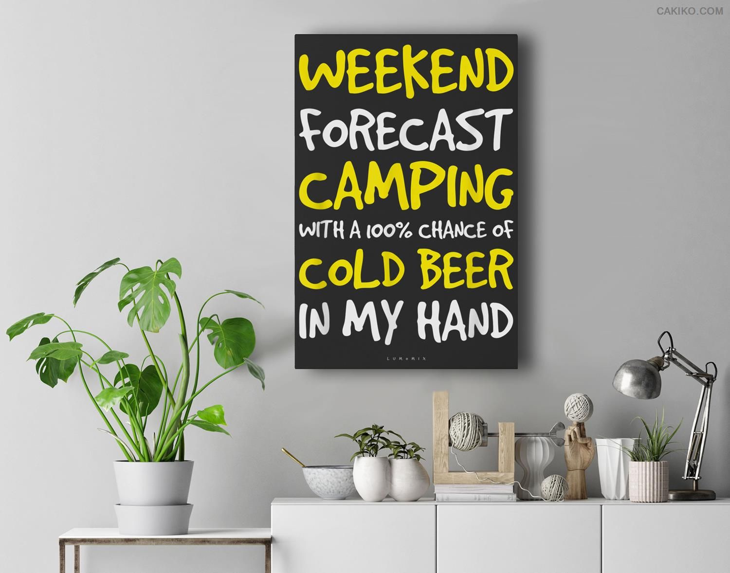 Weekend Forecast Camping . Funny Beer &Amp; Camping Premium  Canvas