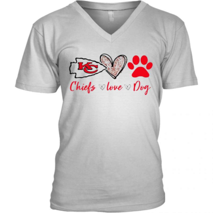 Kansas City Chiefs Love Dog V-Neck T-Shirt