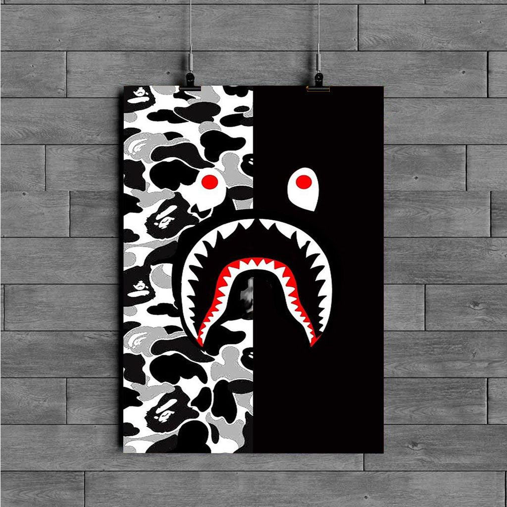 shark face wallpaper poster