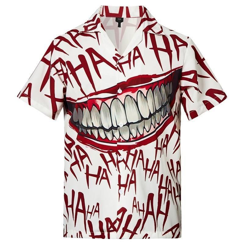 Get Now MenS Hawaiian Shirts Haha Joker Smile Laugh Printed