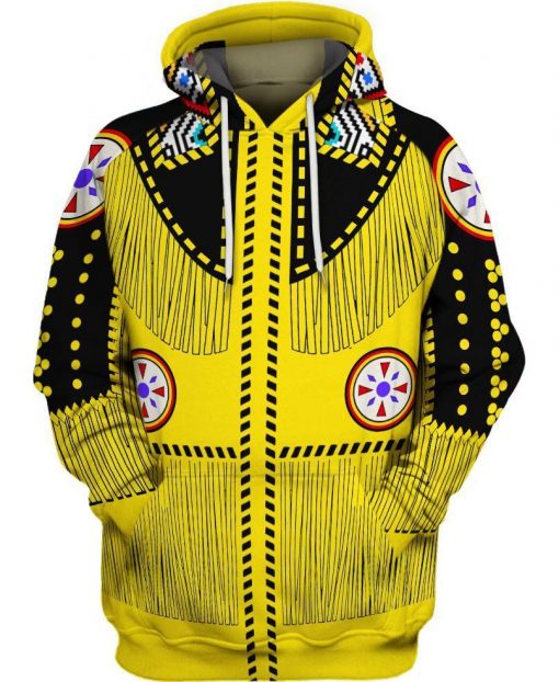 Native American Native Simple Pattern Yellow Color All Over Print Shirts For Men And Women