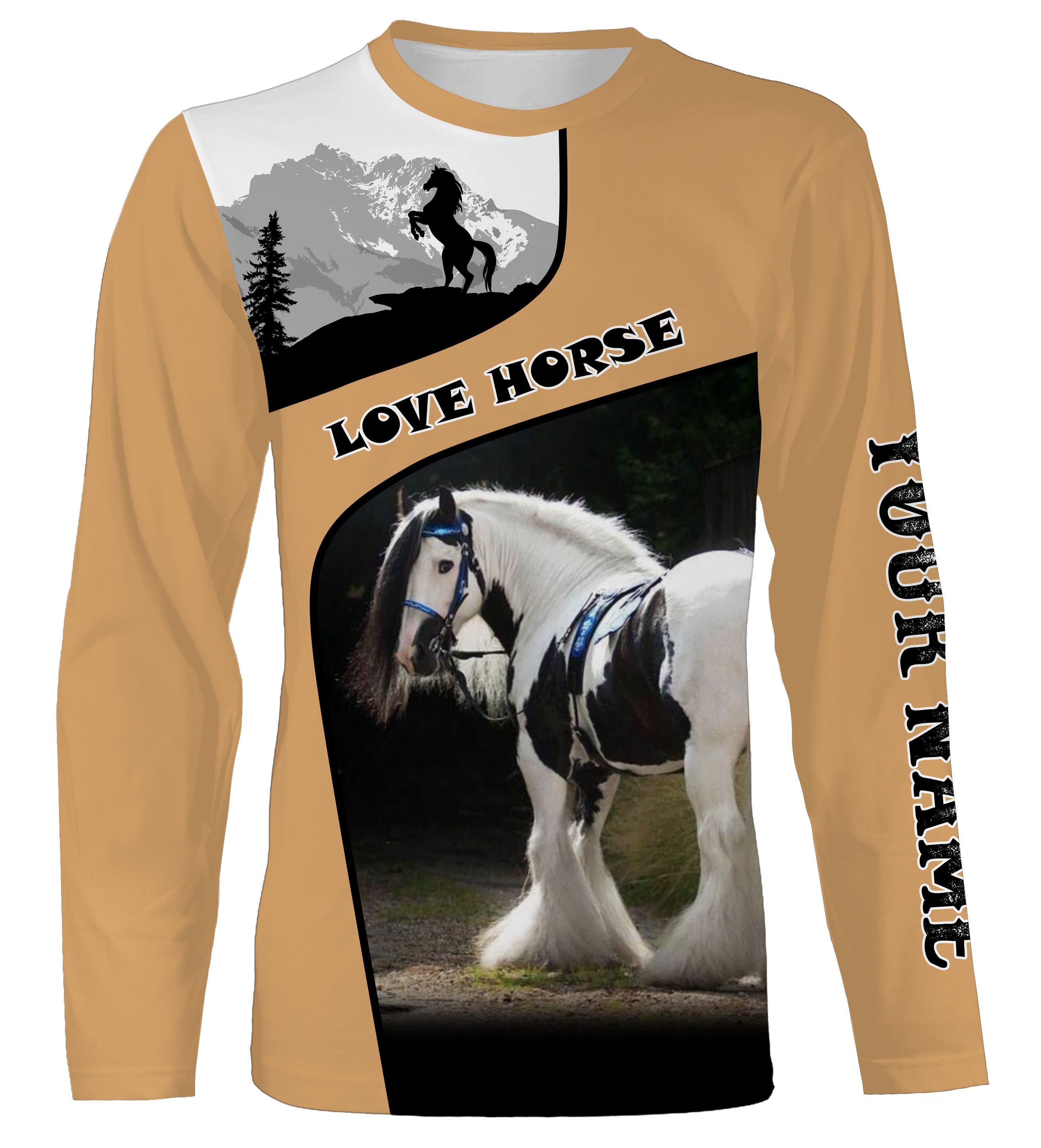 Gypsy Vanner Horse Shirt For Girl Customize Name 3D All Over Printed Shirts Personalized Gifts For Horse Lovers Nqs2737