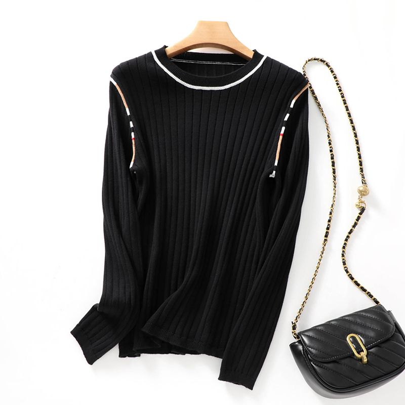 2022 spring and autumn women’s new round neck sweater cotton bottoming sweater loose pullover alx