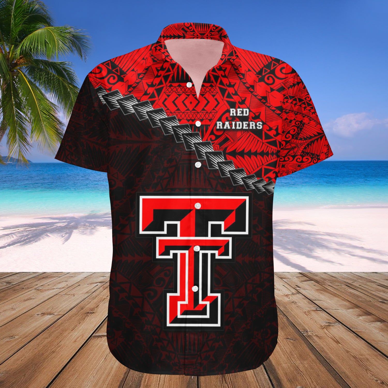 Texas Tech Red Raiders Hawaii Shirt Grunge Polynesian Tattoo – NCCA