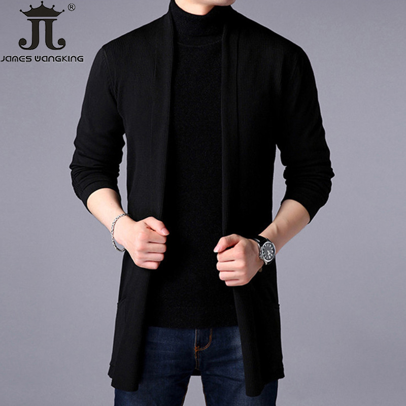 Autumn 100% Rabbit Fur Knitted Sweater Jacket Men Fashion Slim Long Solid Color Fashion Men’s Casual Sweater Cardigan Coats alx