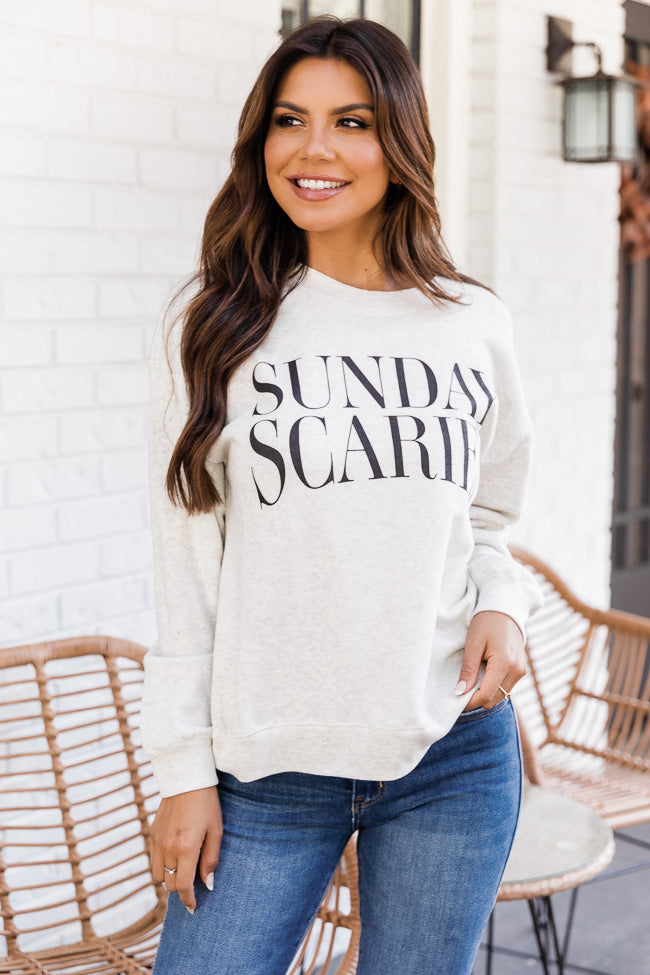 Sunday Scaries Heather Sand Graphic Sweatshirt