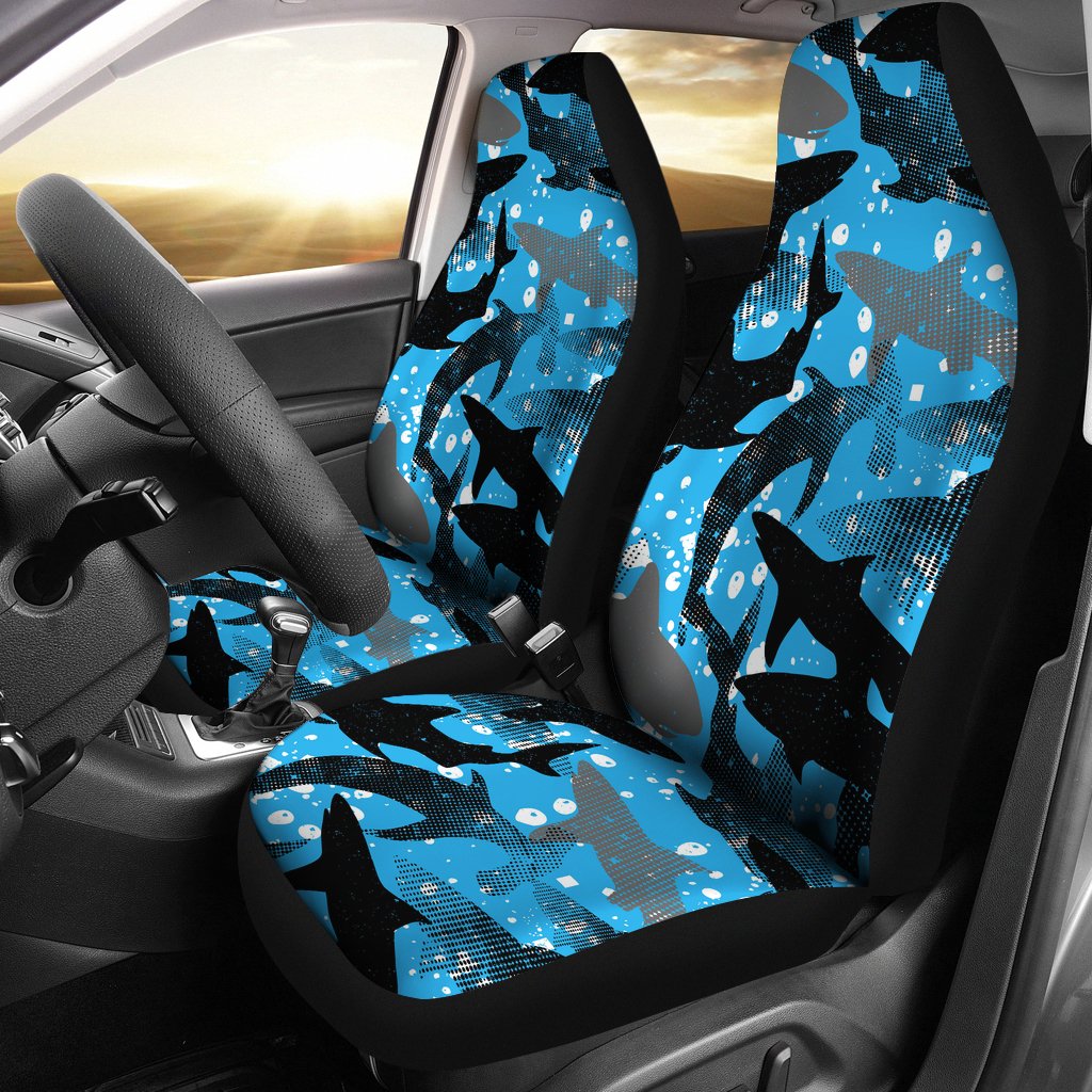 Shark Pattern Background Universal Fit Car Seat Covers