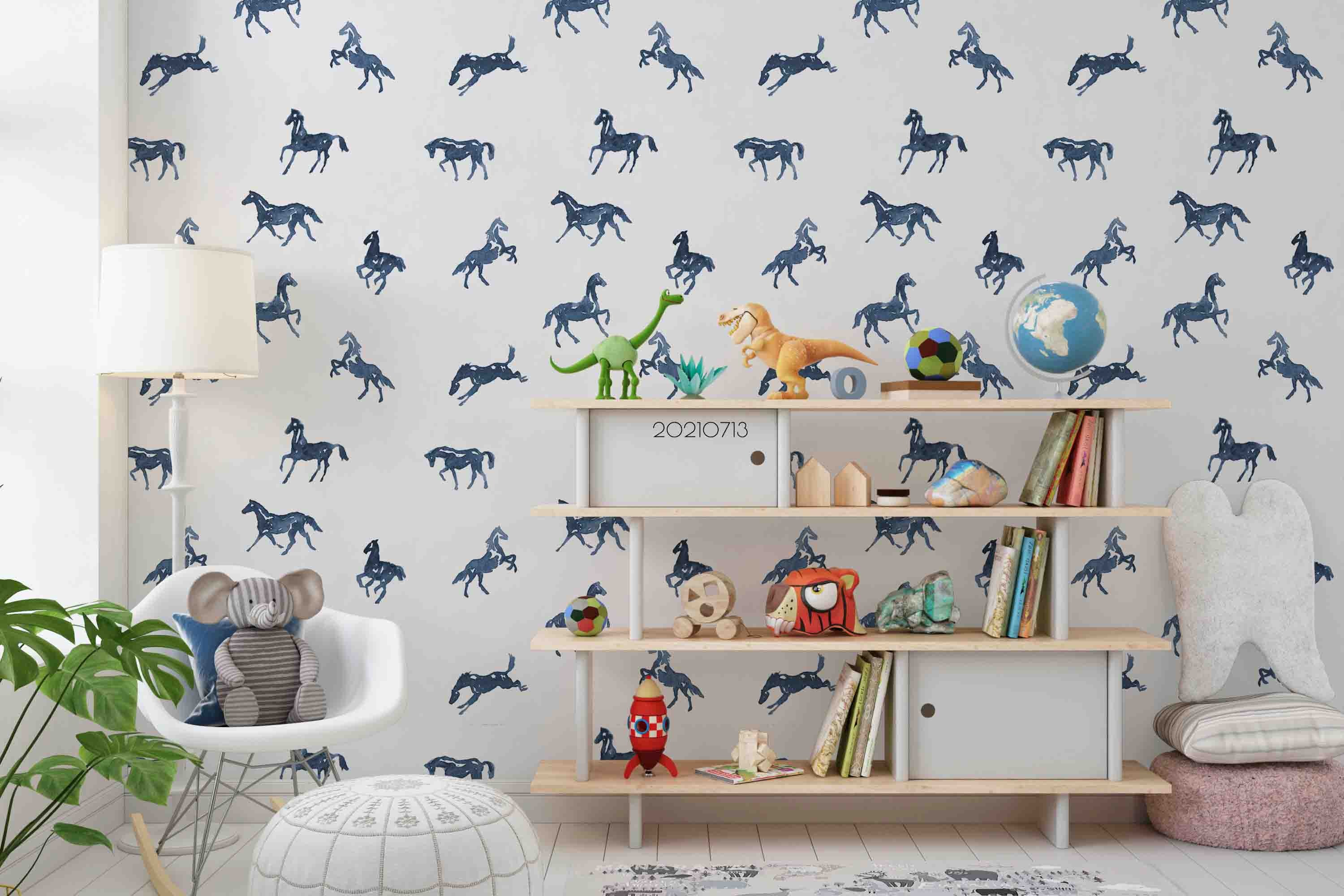 3D Hand Drawn Animal Horse Wall Mural Wallpaper Lqh 171