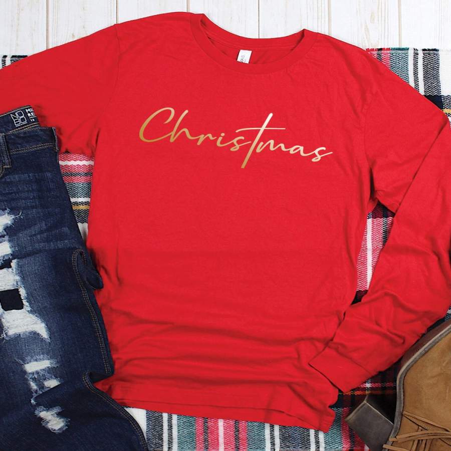 Christmas (Gold Foil)  Long Sleeve