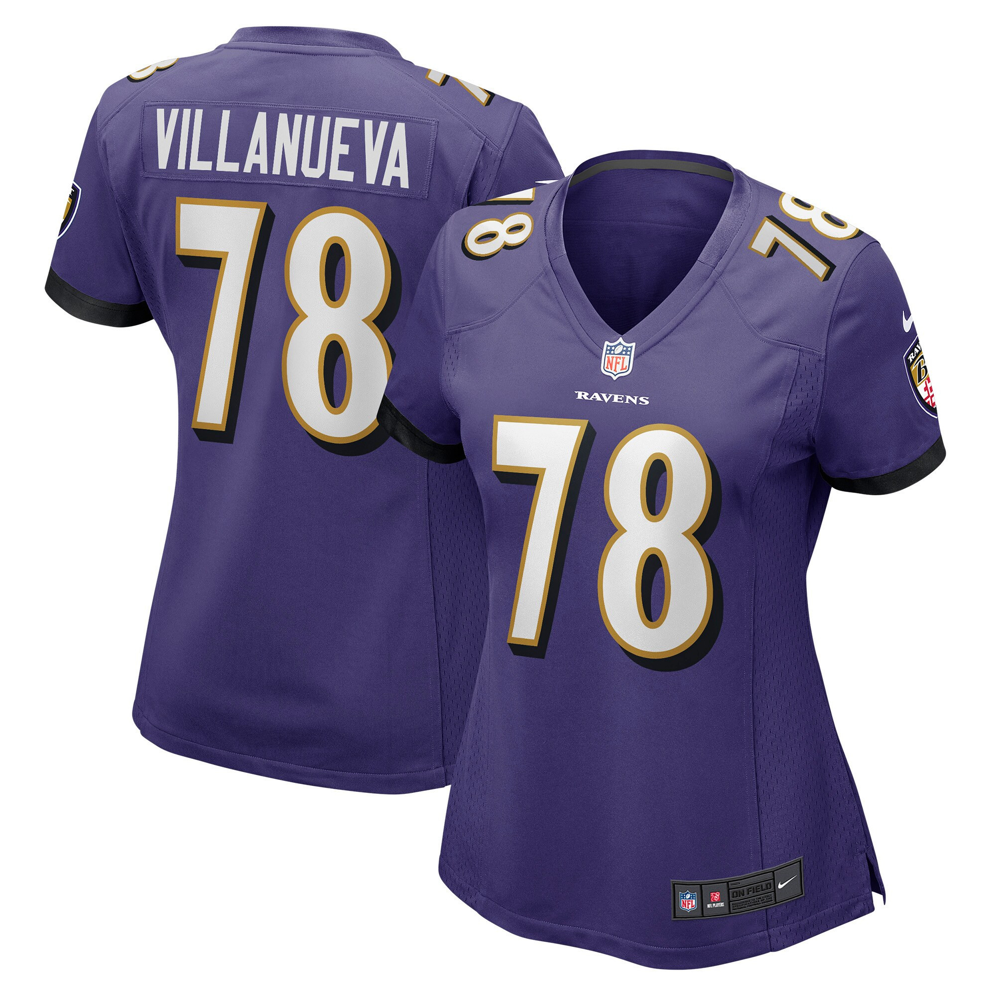 Alejandro Villanueva Baltimore Ravens Womens Game Jersey – Purple NFL