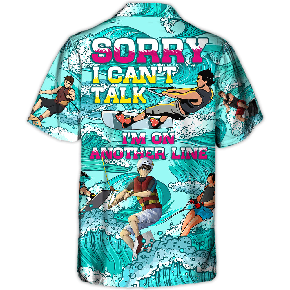 Waterskiing Sorry Can’T Talk I’M On Another Line Funny Gift Lover Water Skiing – Hawaiian Shirt – Owl Ohh