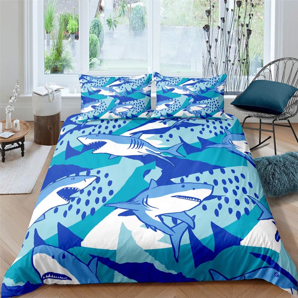 Shark Themed 3 Pcs Quilted Comforter Set