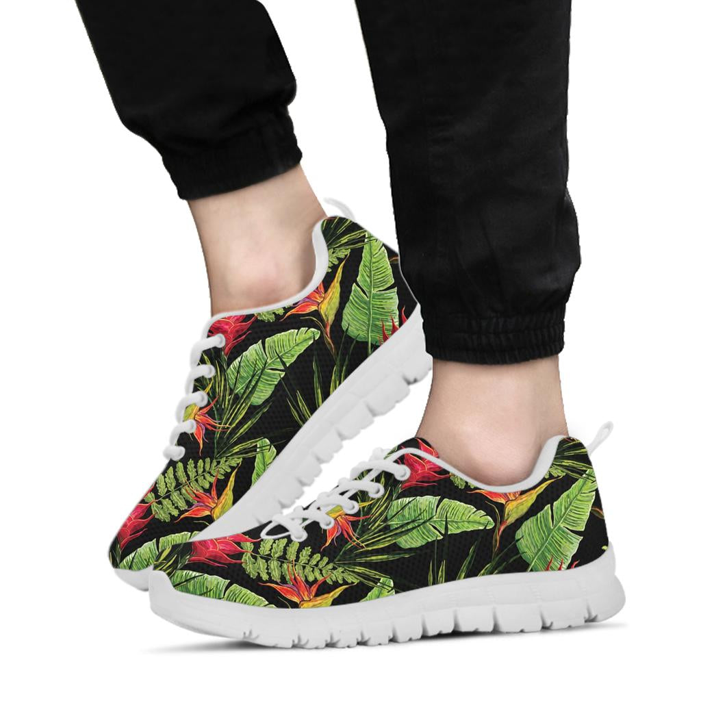 Bird Of Paradise Pattern Print Design BOP010 Sneakers White