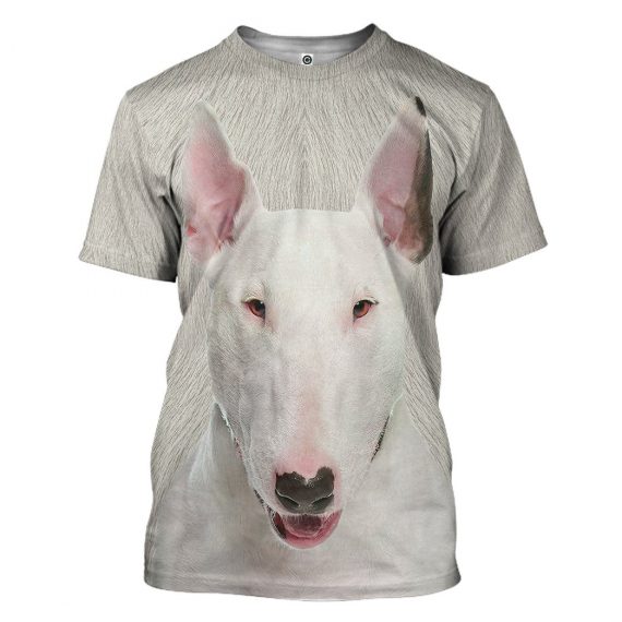 3D Bull Terrier Dog Front And Back All Over Print Unisex Tshirt For Dog Lovers