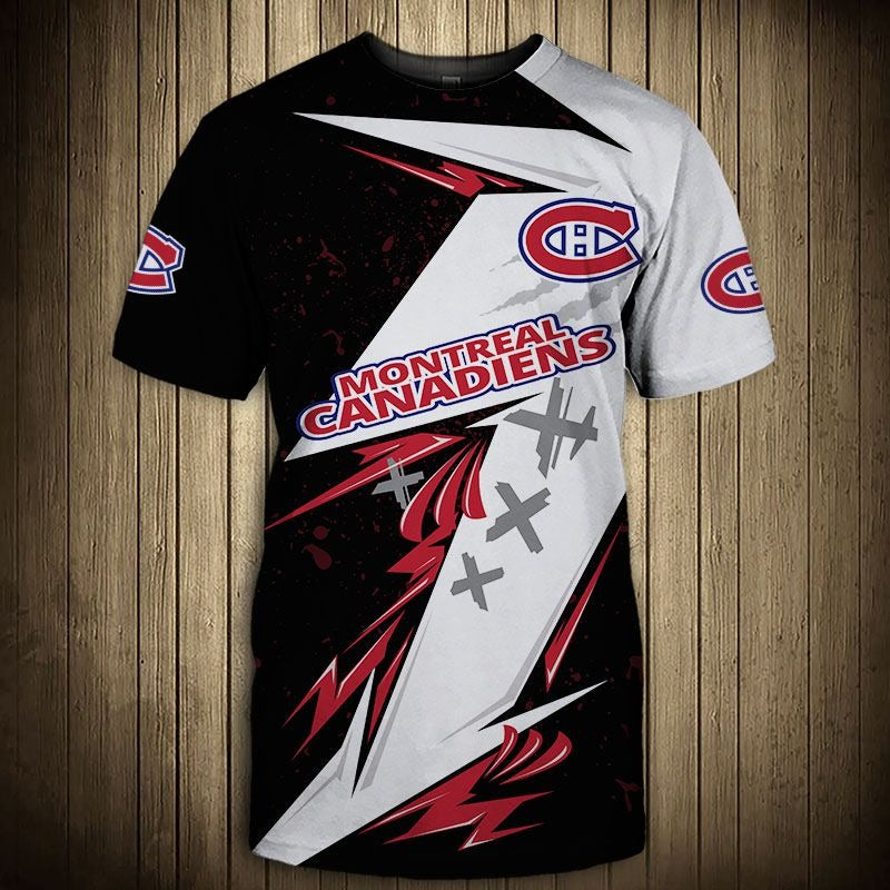 Men’S Montreal Canadiens T Shirts Graffiti Short Sleeve