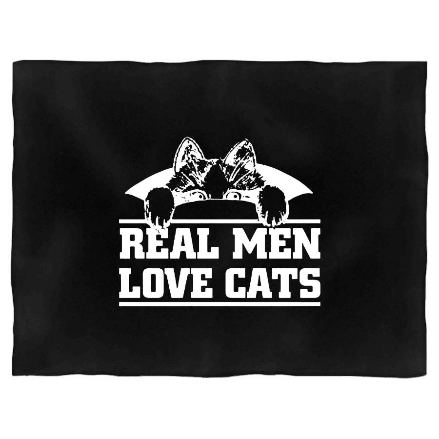 Real Men Love Cats Kitty Cat Pet Animal Art Cute Killercool Graphic Blanket