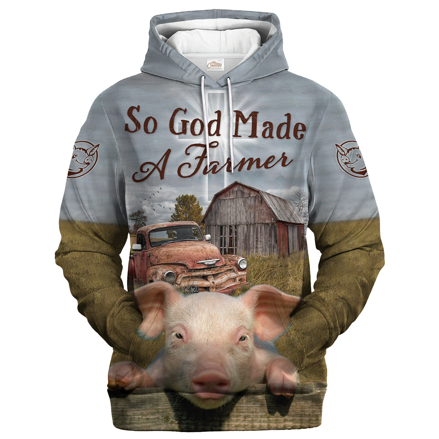 3D All Over Print Pig Design On Hoodie, To My Daughter Love Pig Hoodie