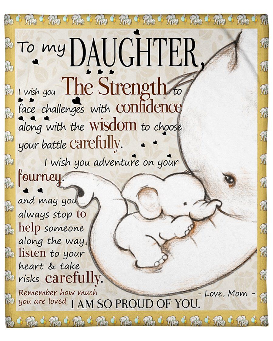 Wish You The Strength Elephants Fleece Blanket