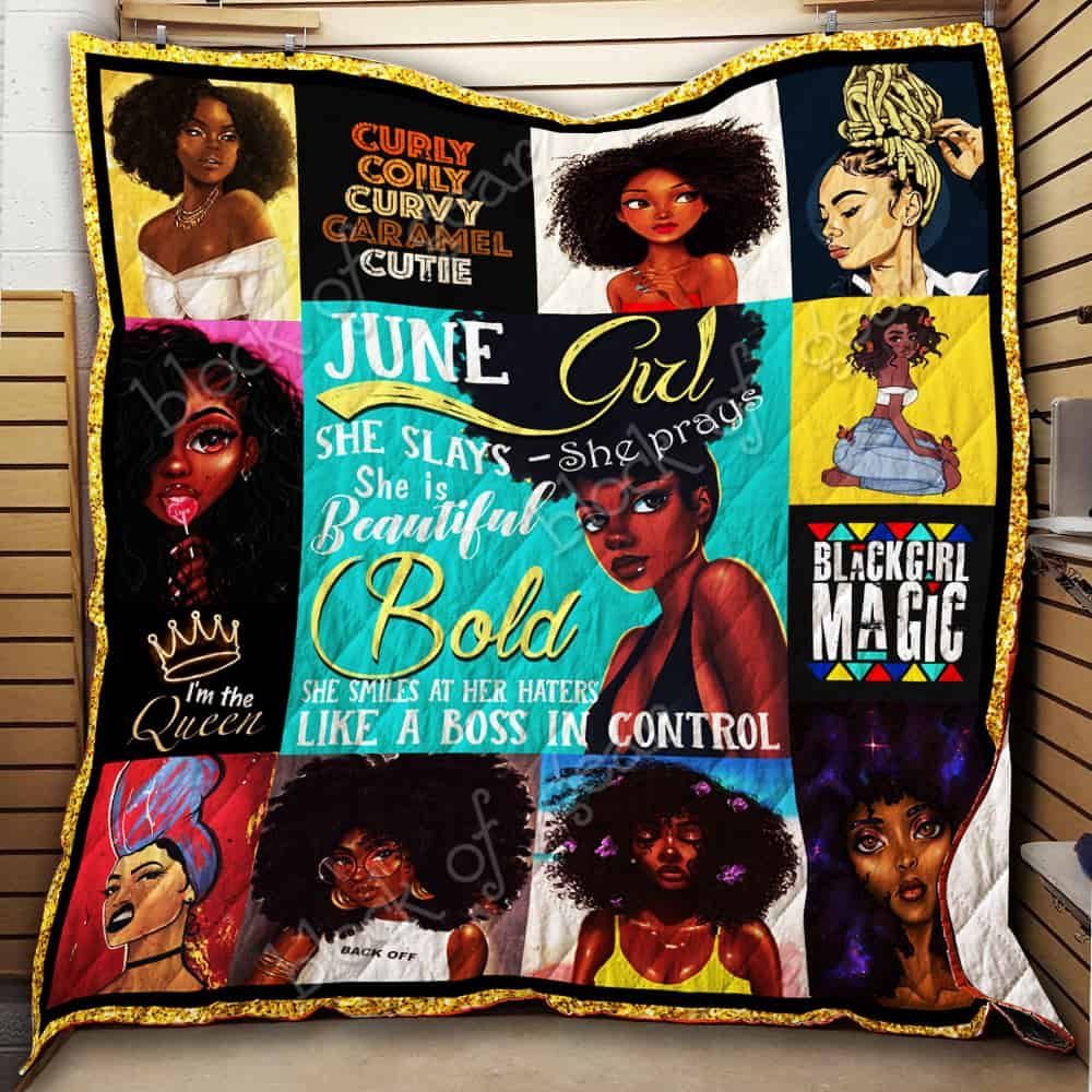 June Girl, Black Queen Cl19100494Mdq Quilt Blanket