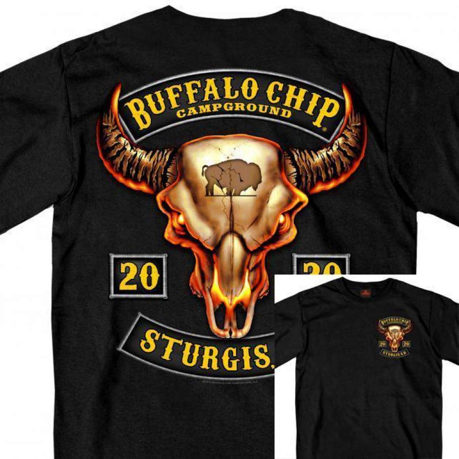 Official 2020 Sturgis Buffalo Chip Rocker Skull T-Shirt