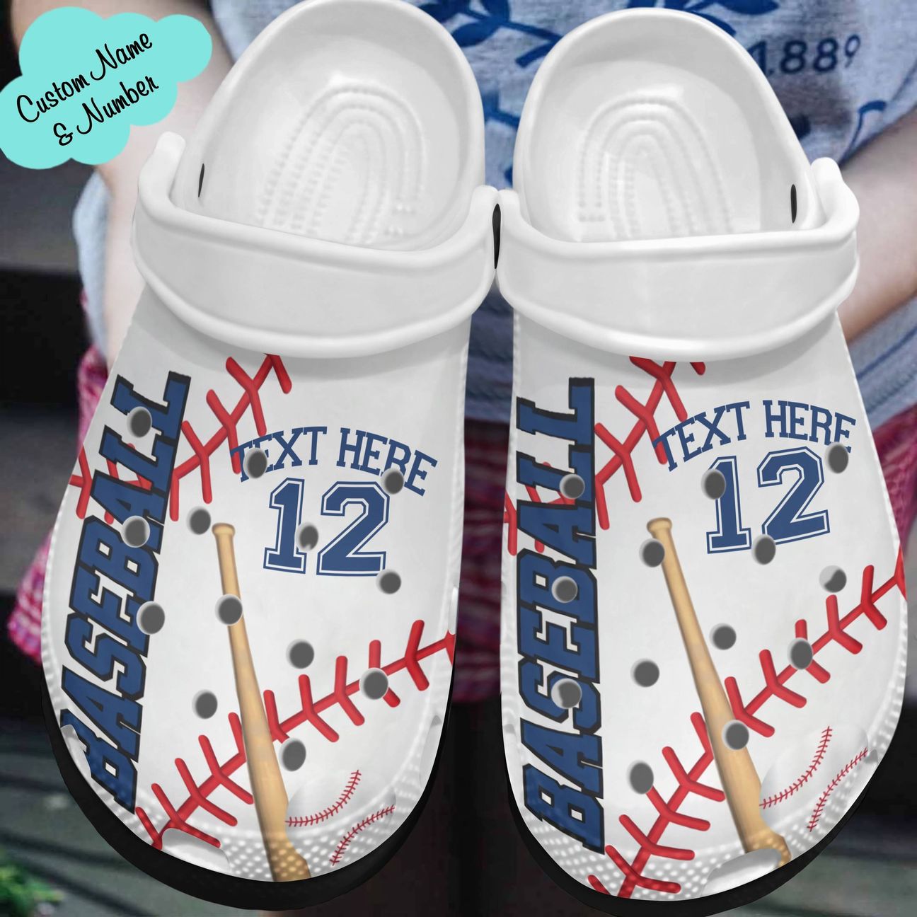 Baseball Personalized Clog, Custom Name, Text, Color, Number Fashion Style For Women, Men, Kid, Print 3D V610