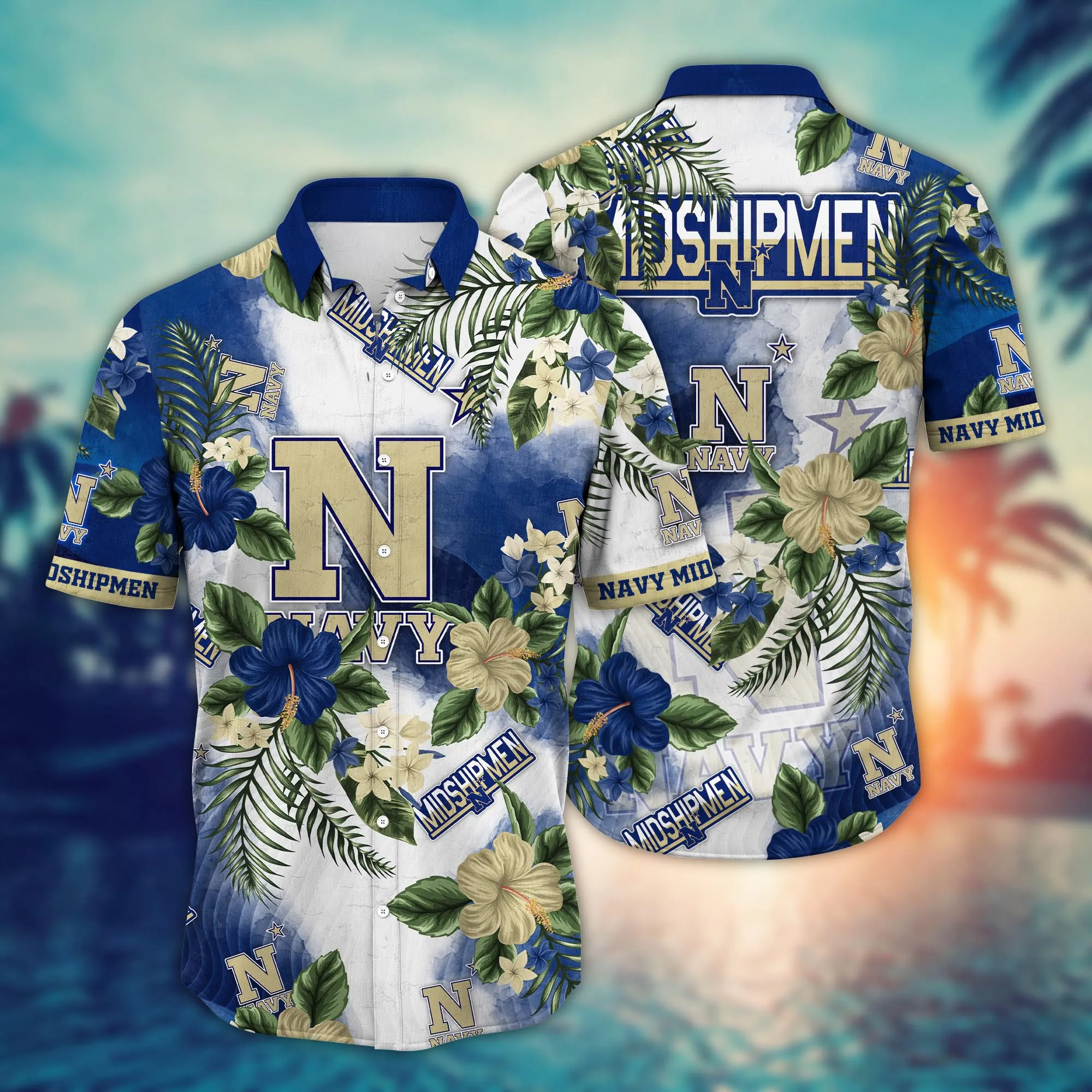 Navy Midshipmen NCCA Hawaiian Shirt Mid-Yeartime Aloha Shirt