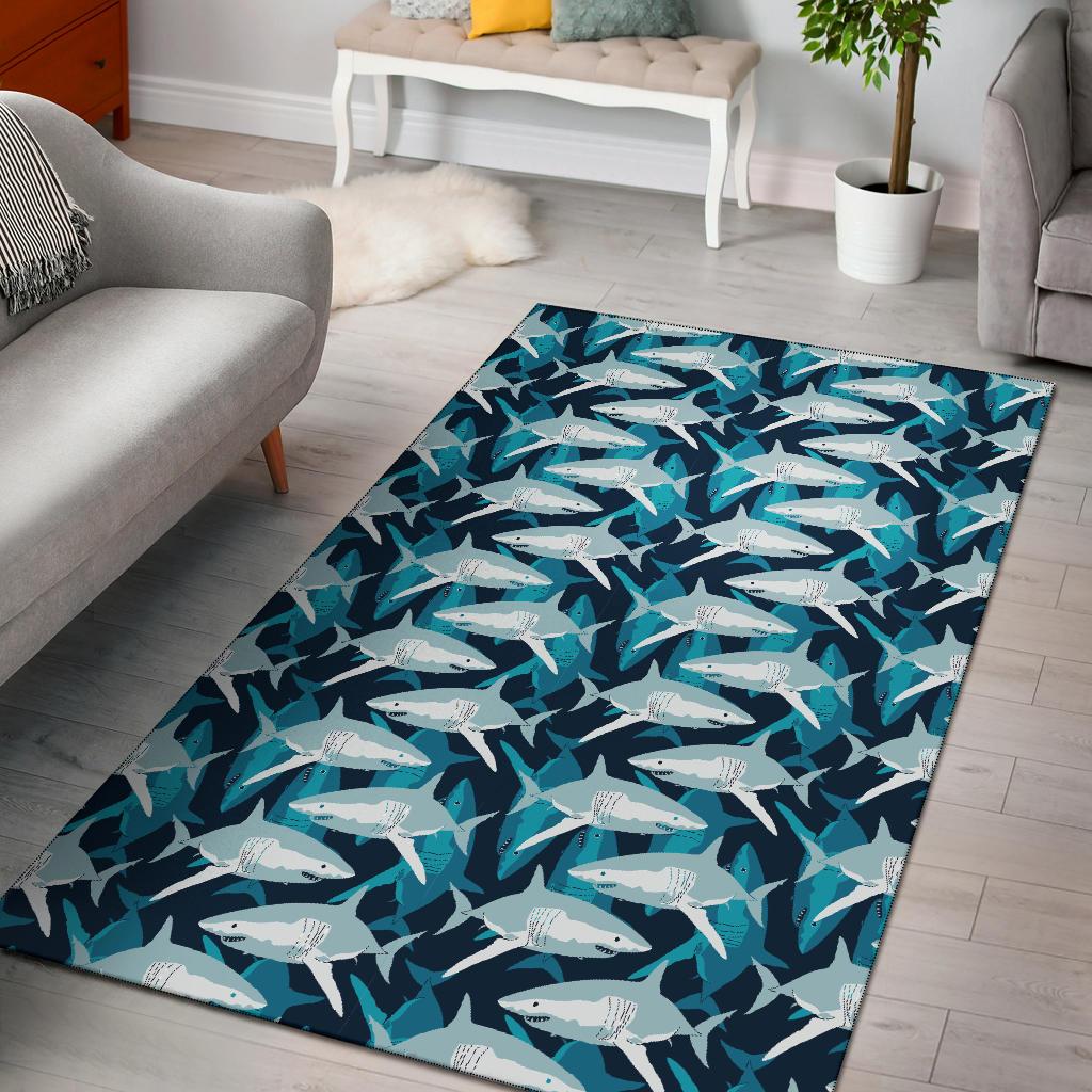 Shark Design Print Area Rugs