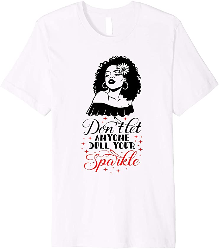 African American Curly Afro Black Queen Ladies Melanin Premium T-Shirt