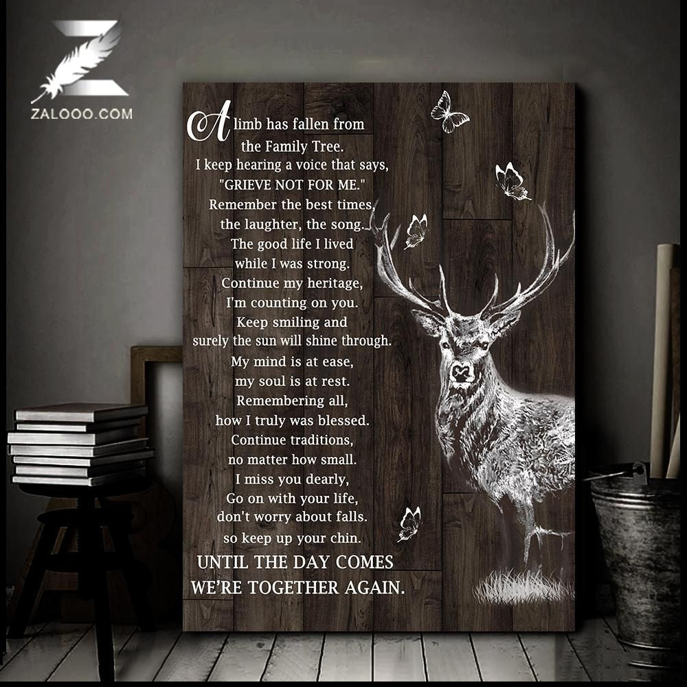 Canvas – Deer – Were Together Again Gift For Family, Wall Art Decor, Canvas Print, Home Decor