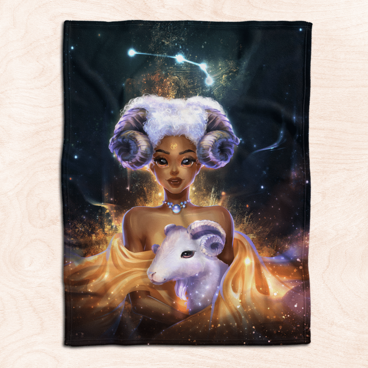 Zodiac Blanket Birthday Gift For Black Girl Zodiac Blanket Black Girl Aries Blanket